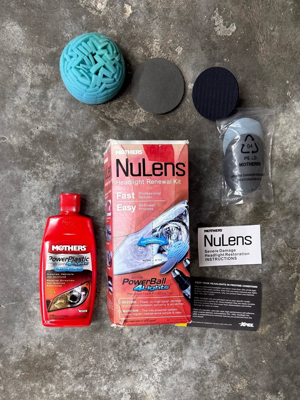 Mothers NuLens Headlight Restoration Kit PowerBall 4Lights Open Box